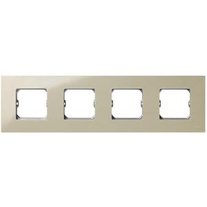 Ivoorframe voor 4 elementen, compatibel met Simon Play 27; perfect voor elektrische installaties in woningen en kantoren.
