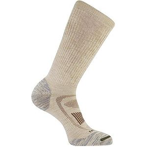 Merrell dames mannen en vrouwen gezoneerd gewatteerde wollen wandelen crew sokken - unisex boog ondersteuning band en ademend mesh, Lichtbruin, Small-Medium