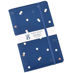 Busy B Travel Wallet - Mooie Faux Leather Wallet met ruimte om tot 6 paspoorten op te bergen, blauw