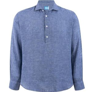 Panareha Men's Linen Popover Shirt MAMANUCA Navy Blue (L)