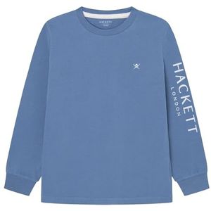 Hackett London T-shirt met Hackett mouwen voor jongens, Blauw (Steel Blue), 9 jaar