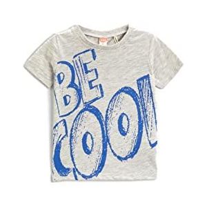 Koton Slogan bedrukt T-shirt met korte mouwen, uniseks baby, grijs (023), 24/36 meses