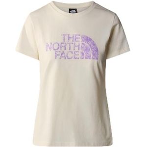 The North Face Easy T-Shirt White Dune/Icy Lilac Garment Fold Print XS