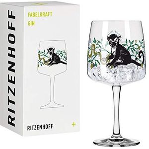 Ritzenhoff 3458001 Gin-glas 700 ml – serie Fabelkraft motief nr. 1, cocktailglas Monkey Illustration – Made in Germany