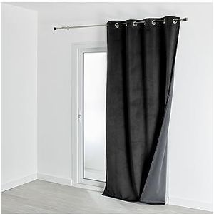 HomeMaison.com Gordijn, velours, 135 x 280 cm, zwart
