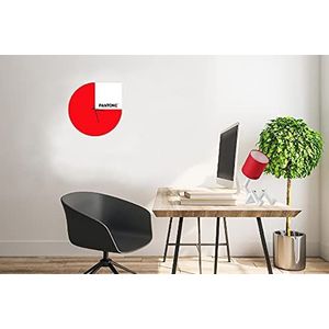 Homemania Slice wandklok, rond, voor woonkamer, keuken, kantoor, rood, wit, zwart, metaal, 40 x 0,15 x 40 cm