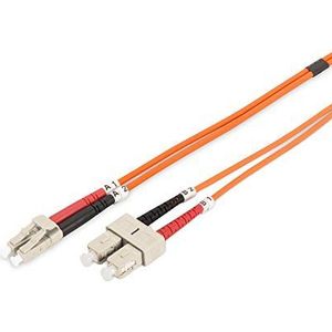DIGITUS DK-2532-03 – Glasvezelkabel OM2 – 3 m – LC naar SC – Duplex Glasvezelkabel – 1 Gbit/s – MM Multimode Glasvezel LAN-Kabel – Vezeltype: 50/125 µ – Oranje (Orange)