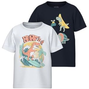 NAME IT T-shirt voor jongens, wit, 92 cm