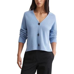 Marc OPolo Cardigan voor dames, gebreide jas met V-hals, Fresh Sky, XXL