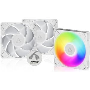 ARCTIC P14 Pro A-RGB (3 Pak) - Krachtige Premium Ventilator, 140 mm PWM PC Fan met Y-Kabelsplitser, Casefan, 400–2500 rpm, 0 rpm <5% PWM, 5V Digitale RGB, Hydrodynamisch Glijlager, 4-Pins - Wit