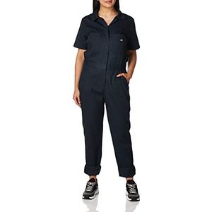 Dickies Flex Coverall Werkoverall voor dames, korte mouwen, donkerblauw, L, Donker Navy Blauw, L