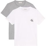 Calvin Klein - A-Logo CN 2 Pack Tee - T-shirt - Wit/Grijs
