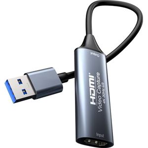 PremiumCord HDMI capture/grabber voor het opnemen van video/audio op de computer met USB, resolutie UHD 4K 2160p 30Hz, Full HD 1080p 60Hz, USB 3.0 Type A, plug and play, sideral grey