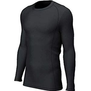 ELITE 0284 Close Fit Lange Mouw Alle Doel Baselayer Top, 250gsm Hoge Stretch Stof, Zwart, Klein