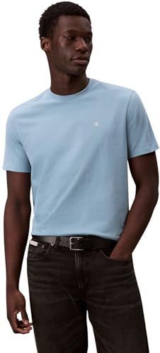 Calvin Klein Jeans Heren SS Classic Monogram TEE LV04RD254G Tees, Groen (rookblauw), XS, Groen (Smoke Blue), XS