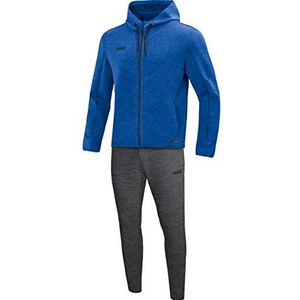 JAKO Dames joggingpak Premium Basics met capuchon, royal gemêleerd, 42, M9729
