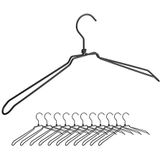Relaxdays metalen kledinghangers - 12 stuks - zwarte kleerhangers - draadhanger - ijzer