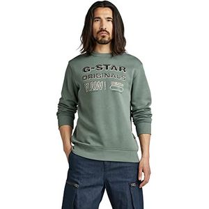 G-STAR RAW Men's Originals Stamp Sweater, Green (Grey Moss A971-4752), S