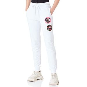 Love Moschino Regular Fit Jogger vrijetijdsbroek voor dames, Optisch Wit, 42 NL