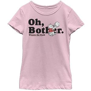 Disney Winnie The Pooh More Bothers Girl's Solid Crew Tee, Light Pink, XS, Rosa, XS