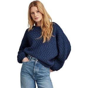 Chunky Loose Boat Knit, Blauw (Rank Blue D23968-d170-868), L