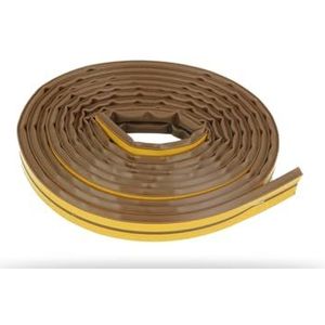 Amig - Zelfklevende tochtstopper | 2 stroken van 3 m | Ø7 x 9 mm | Siliconen materiaal | Bruin | Eenvoudige en snelle installatie | Waterdicht en wasbaar | Warmte- en Koude isolatie