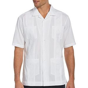 Cubavera Heren Camp Collar geborduurd Guayabera Shirt, Puur wit, XL