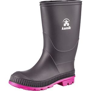 Kamik Stomp rubberlaarzen voor meisjes, Grijs Charcoal Magenta Chm, 30 EU