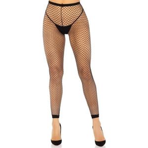 Leg Avenue voor dames Net footless panty's +, 1X-2X (Zwart)