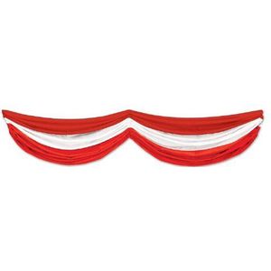 Beistle Rode & Witte Stof Bunting, Rood/Wit, 5'10