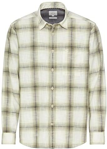 camel active - Geruit Lang Mouw Shirt - Groen - Katoen