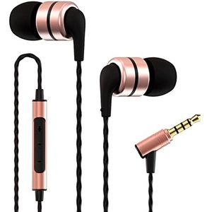 SoundMAGIC E80C in-ear-koptelefoon, bedrade headset High Fidelity-koptelefoon met microfoon, trendy ergonomische koptelefoon, ruisonderdrukking, voor alle 3,5 mm-aansluitingen, Goud