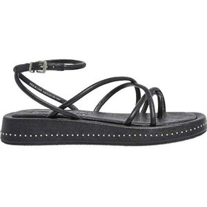 Pepe Jeans Dames zomer studs wig sandaal, zwart (zwart), 5 UK, Zwart, 5 UK