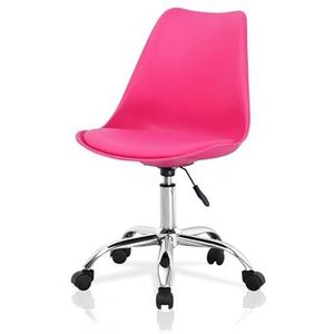 La Silla Española Model Sanabria bureaustoel met wieltjes, roze afwerking. ABS en gestoffeerde stoel van PU (kunstleer)