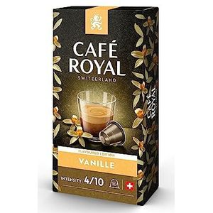 Café Royal Vanilla Flavoured 100 capsules voor Nespresso-koffiezetapparaat, intensiteit 4/10, aluminium koffiecapsules, beschermingsgecertificeerd