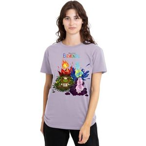 Elemental Groepsscène met Ember, Wade, Gale en Grouchwood dames T-shirt, lavendar, klein, Lavendel, S