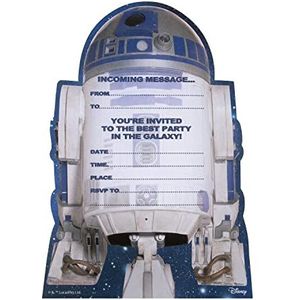 Hallmark Uitnodigingen voor verjaardagsfeestje - Pack van 20 Star Wars R2-D2 Design