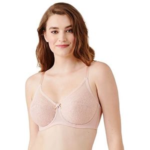 Wacoal Retro Chic Full Figure Underwire Bra BH zeer ondoorzichtig voor dames, rozenpoeder, 75G