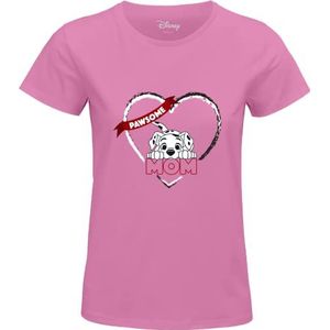 Disney 101 Dalmatiërs - Pawsome Mom WODALMATS011 Dames T-shirt, Roze, Maat XL, Roze, XL