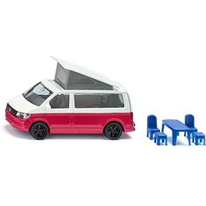 siku 1922, VW T6 California Camper, 1:50, Metal/Plastic, Red/White, Chairs, stool and folding roof