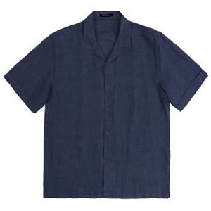 GIANNI LUPO Linnen overhemd voor heren met korte mouwen GL7658S-S24, Diep blauw, XL