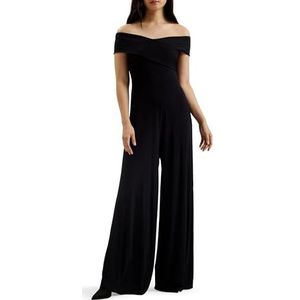 Ted Baker Dames WMT-ALMHAA-Bardot Slinky Jersey wijde pijpen jumpsuit, zwart, 14, Zwart, 40
