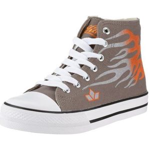 Lico Cat 180043, unisex - kinder sneakers, grijs, (grijs-oranje-zilver), Grau, 41 EU