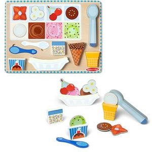 Melissa & Doug Houten magnetische puzzelspeelset met ijsjesthema, Puzzel, Montessori speelgoed 3 jaar, Busy board, Eten, Keuken Speelgoed, Educatief speelgoed, Cadeau voor jongen of meisje