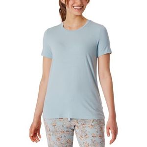 Schiesser Dames slaapshirt korte mouwen Modal-Mix + Relax pyjama-bovendeel, Bluebird_175475, 34, Bluebird_175475, 34