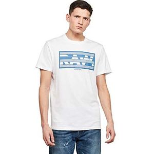 G-STAR RAW Heren Boxed Raw Graphic Straight T-shirt, wit 336-110, S