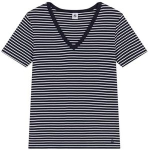 Petit Bateau T-shirt met korte mouwen voor dames, Blauw/Wit, XXS