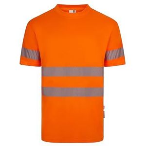 VELILLA 305632; T-shirt van gerecycled polyester, effen kleur, korte mouwen, gesegmenteerde band, Fluor Oranje, 3XL