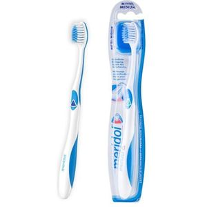 meridol Tandenborstel, tandvleesbescherming, medium, 1 stuk - handtandenborstel voor een zachte reiniging van tanden aan de zoom van het tandvlees