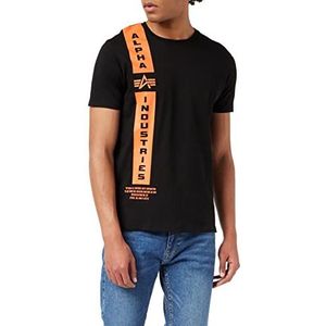 ALPHA INDUSTRIES Heren Defense T-shirt, zwart/oranje, M